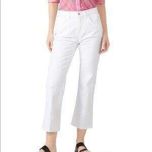 NWT Current/Elliott Straight Leg White Denim Jeans